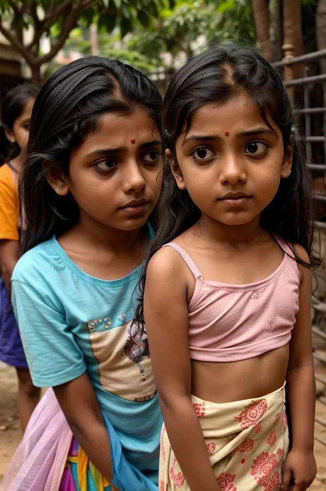 illustrate a moment where aniruddha notices a small girl playing nearby. his expression changes from boredom to curiosity and in...