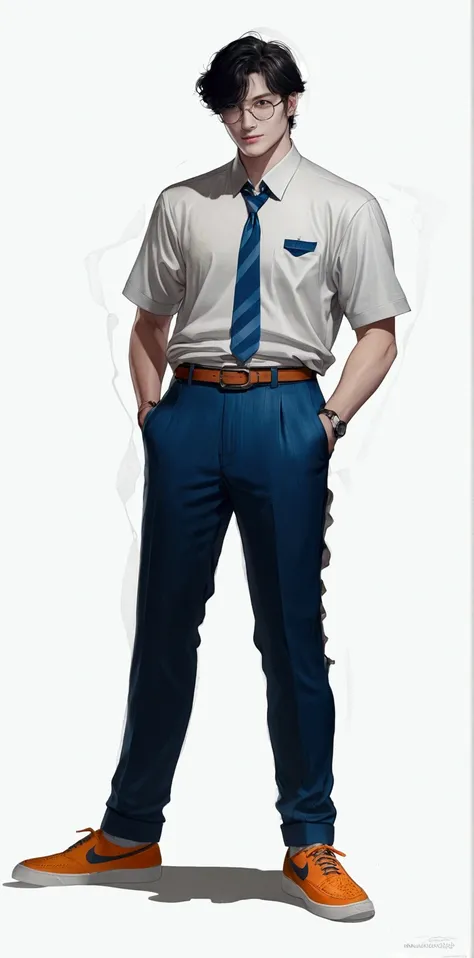 full body illustration, Handsome,