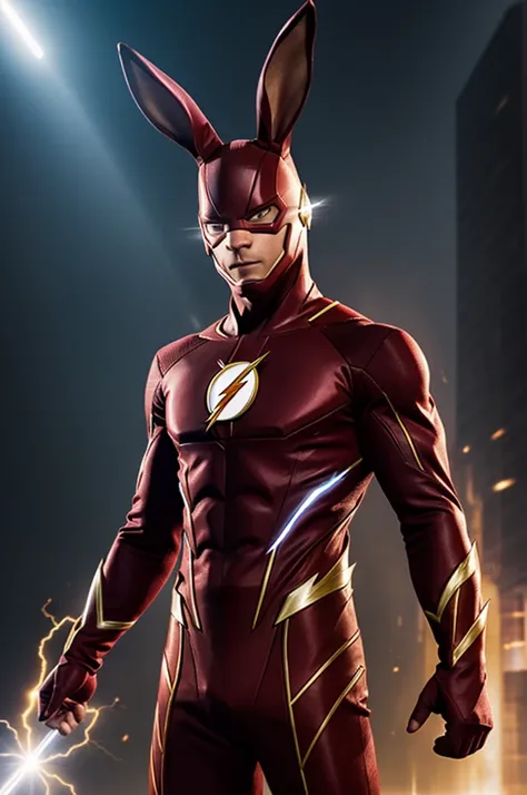 A rabbit that has the powers and the flash suit adapted to its body 
