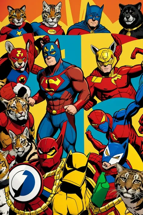 A group of animal superheroes that have the costumes of famous superheroes. That their bodies are animals, not humans.