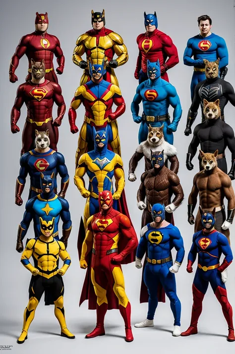 A group of animal superheroes that have the costumes of famous superheroes. That their bodies are of a new species of animals 