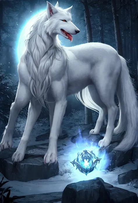 Title: Cŵn Annwn of Welsh Mythology Description: Draw a Cŵn Annwn, a spectral dog from Welsh mythology. This mythical being should convey a supernatural and mysterious aura. Here are the specific details: Body: The Cŵn Annwn is a large dog, the size of a w...