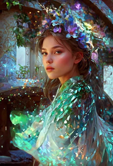 best quality, masterpiece, highres,1girl,beautiful face,,, colorful, painting burst, artstation, concept art, smooth, sharp focus, , dreamy magical atmosphere, art by artgerm and greg rutkowski and alphonse mucha