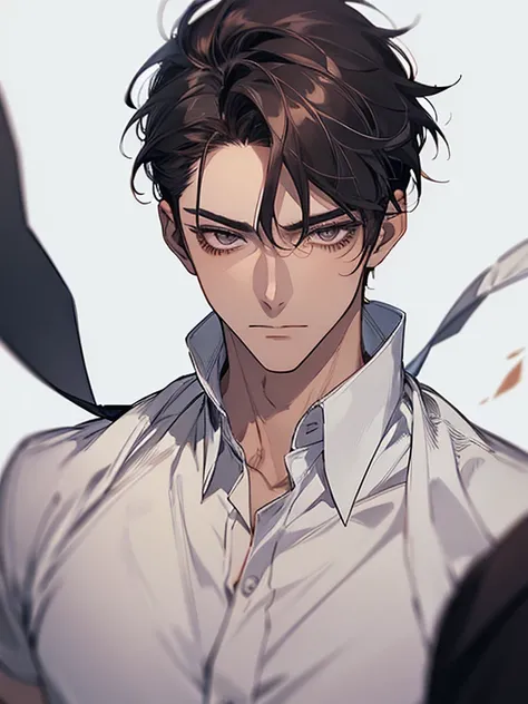 Ultra Detail,Haig Quality,sketch,1male,matured male,30 years, Beautiful face,(black short hair),Handsome men,Pearl skin,White short sleeved shirt,drooping eyes,japanese high school,Dynamic Angle,Japan Anime,Whole body,face forward