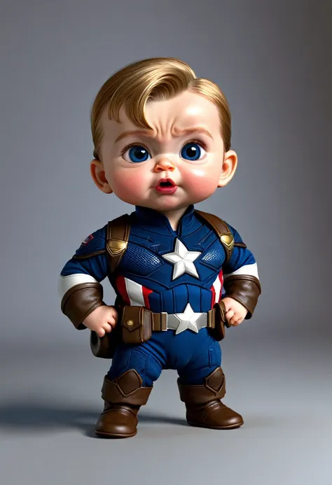 baby  capitan america, heavy funny, 3d