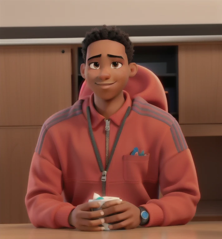 A young black man disney pixar style, high qualiy, high standard. 