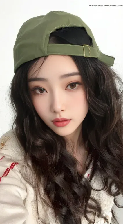 a closeup of a woman with long hair and a hat, Yoshitomo Nara, dilraba dilmurat, with a cute face - fine, chiho, chen xintong, Sha Xi, Xision Wu, motto hole, Marin Kitagawa, Beautiful face of Japanese girls, pretty-face-fine girl