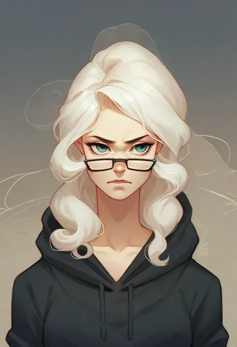 there is a woman with glasses and a black hoodie, pokimane, belle delphine, with glasses, amouranth, 18 years old, with glasses on, taken in the early 2020s, very very low quality, very low quality, spectacled, headshot profile picture, better known as amo...