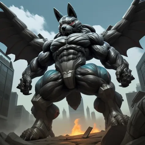 (masterpiece. official art. 8k. best quality. detailed full body. full body.)
(situation 1 : dominating lucario. focus giant mec...