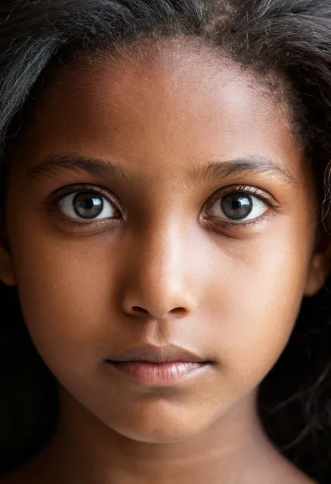 Le portrait représente une jeune fille séduisante aux cheveux noirs. Sa peau légèrement foncée contraste magnifiquement avec ses cheveux dun noir profond, lui donnant un air mystérieux et captivant. Ses yeux brillants, peut-être dun brun intense, ajoutent ...