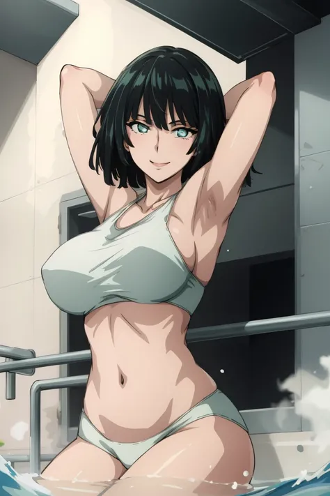 (A masterpiece of art, best quality specialist), 1 girl , Fubuki, Dazzling, bathing, , smile, another, another, Armpits, 