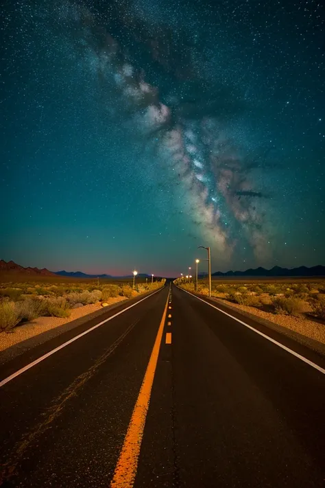 America,desert,Route 66,Straight road,countryside,Drive-in,Morning Glow,Still dark sky,