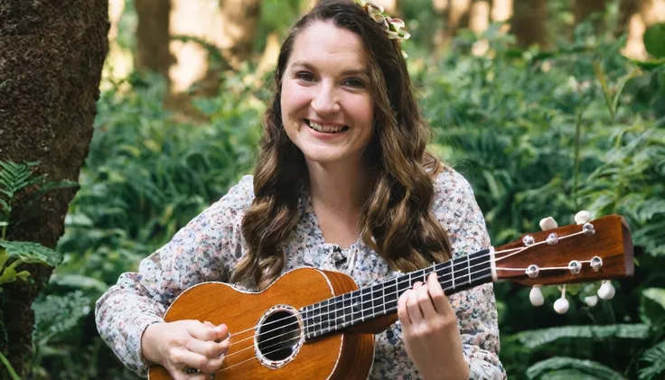 Genevieve Naylor playing Ukulele, by Genevieve Naylor 