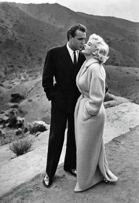 Actress Marilyn Monroe and Actor Marlon Brando as a couple 