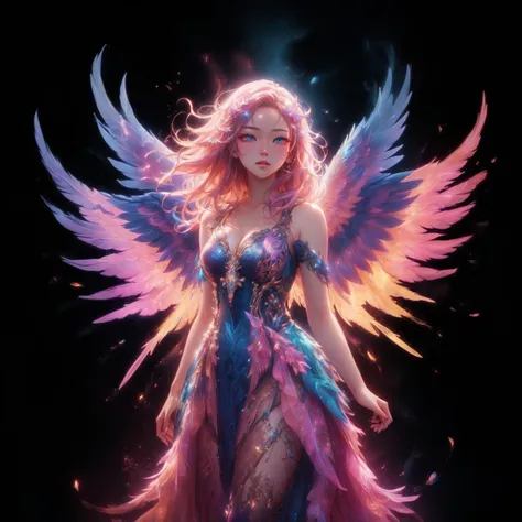 A woman with wings and a body full of gold, Fantasy art style, By Yang J, Ethereal wings, High quality 8K detailed artwork., Like a mysterious Valkyrie, digital fantasy art ), angel on the star, Intricate, elegant cgi anime style., Ethereal fantasy, 2. 5d ...