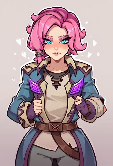 maeve from paladins, provocatively removing his clothes