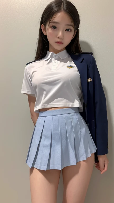 high school girl、15 years old、The right foot、The right move、{White panties under the navy blue pleated skirt of the uniform:1.5}、break,({Her white panties are visible under her navy pleated skirt. .)、break,(Her white panties are very visible)、break,({Her w...