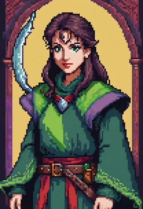 (((MS-DOS color palette))), 8bit pixelart portrait of a D&D character