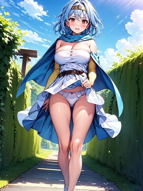 (A woman is walking, Windでスカートがめくれている, White panties:1:3), Beautiful Anime Woman, Beautiful art style, Anime characters, ((Smooth texture, Realistic texture, アニメCGWind)), ((Highest quality)), (Very detailed), (Very detailed CG 統合 8k 壁紙), Very detailed, Hig...