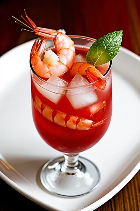 Plasma-cooked shrimp cocktail 