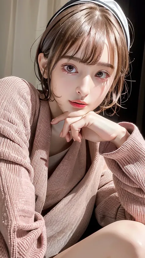 (8k, Highest quality, masterpiece: 1.4), Very detailed, Highest quality, Ultra-high resolution, Written boundary depth,(Realistic:1.4,RAW shooting,)Ultra-Realistic Capture,(Very detailed,High definition 16K), cute, girl, short hair, Pink Hair, refresh, cle...