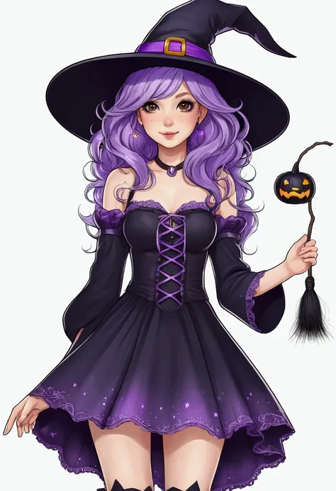 design a sexy and kawaii young witch