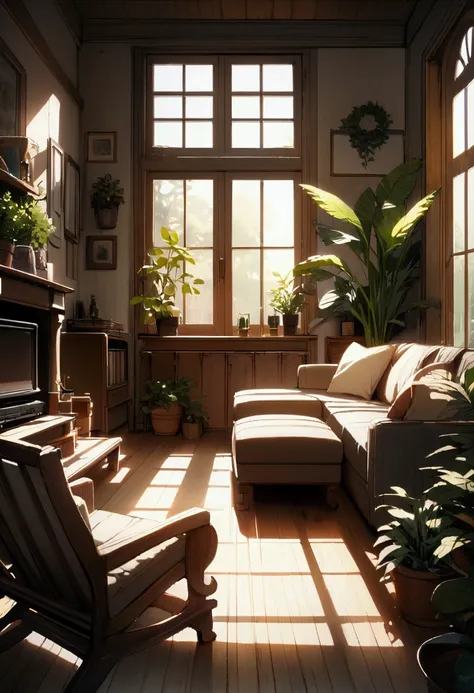 Living room with greenery