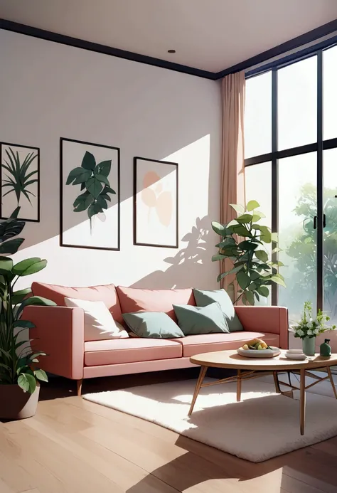 Living room with greenery