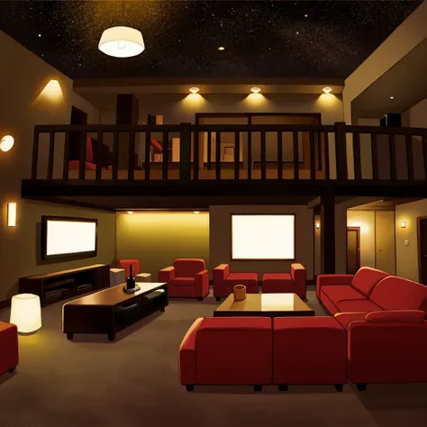 Living room at night