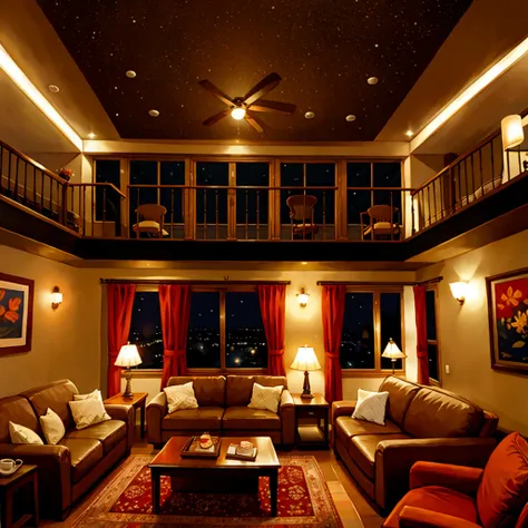 Living room at night