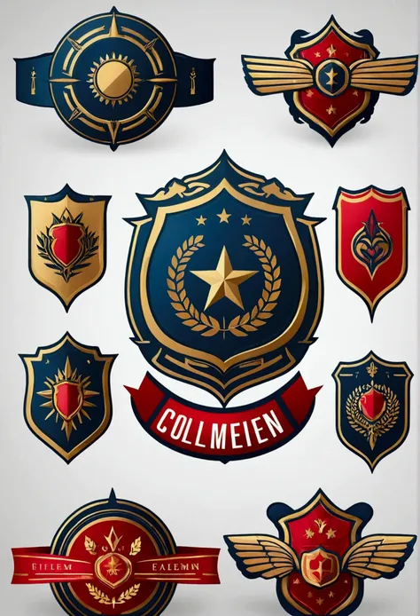 Emblem Collection cover design, strong, current, beautiful color combination, top quality,