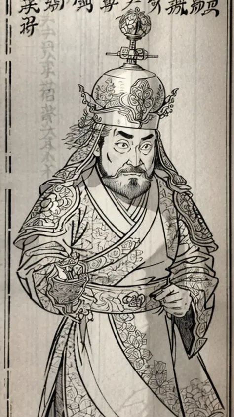 （（（monochrome））、（（men in ancient china））、（ink painting）、highest quality、masterpiece、ultra-high resolution、(realistic:1.4)、game p...