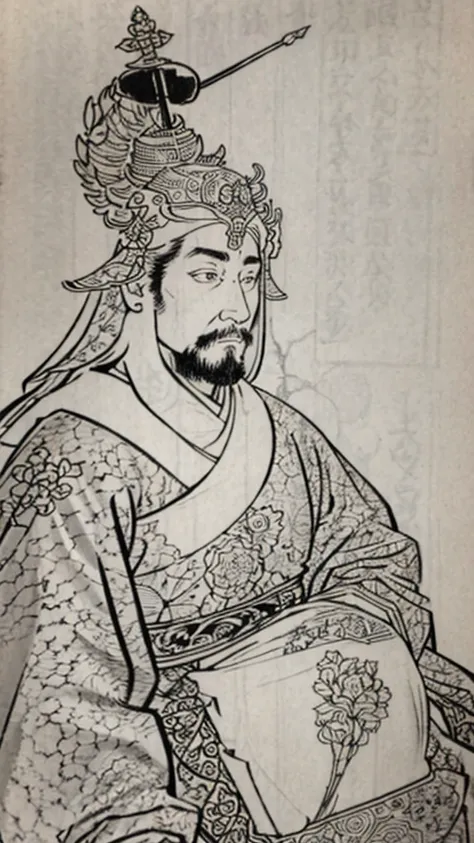 （（（monochrome））、（（men in ancient china））、（ink painting）、highest quality、masterpiece、ultra-high resolution、(realistic:1.4)、game p...