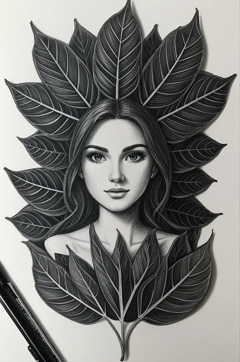 Italika ft150 black graphite draw it in the shape of a leaf drawing 