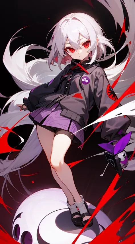 Highest quality　I have long hair　Gray Hair　Sagume Rare God　Red eyes　I dont have anything　Odd Eye　One person　