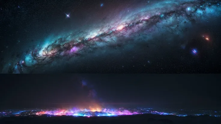 (best quality,4k,8k,highres,masterpiece:1.2),ultra-detailed,(realistic,photorealistic,photo-realistic:1.37),abstract,quantum physics,quantum entanglement,cosmic,space,galaxies,nebulae,futuristic,glowing,neon colors,dramatic lighting,cinematic,epic scale