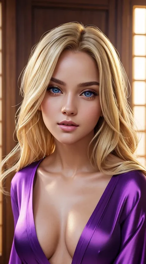 This character portrays a confident and alluring sexy beautiful woman, 22 years old, a thin fit body, big gray eyes, golden blonde hair, (realistic:1.3), hyper detailed, photorealistic, portrait, masterpiece, vibrant colors, natural lighting, cinematic com...