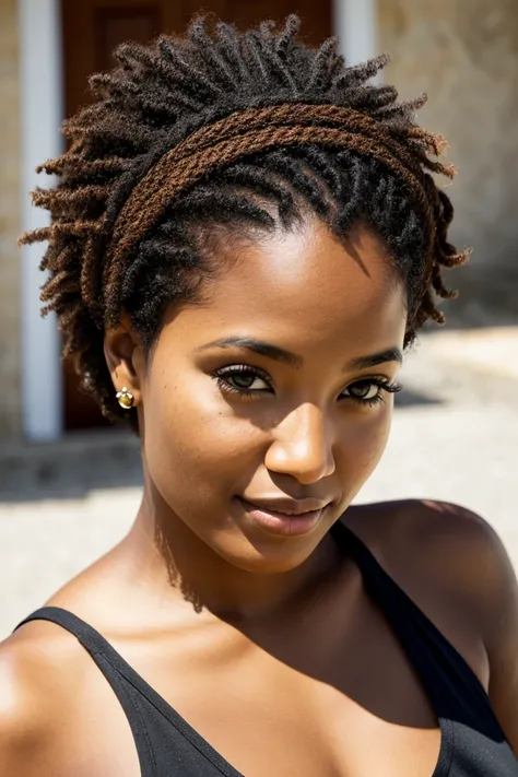 Cape Verdean woman with brown skin