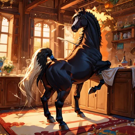 (masterpiece, best quality:1.2), huge draft stallion with huge erected horse style penis ejaculate