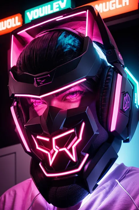 A vibrant esports logo illuminated in neon colors, showcasing a mule adorned with purple headphones, accompanied by the bold "MULE SEO" text underneath.