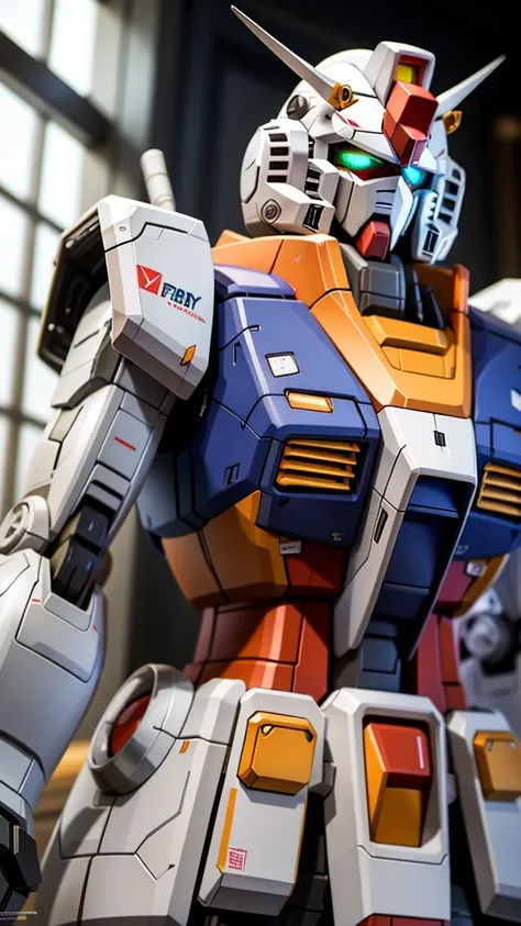 inbox(Teddorp),(8K, RAW photos, best quality, masterpiece:1.2),((In a toy box with glass windows)),Solitary,(Showcase), A giant (Gundam rx78 1.2) (Upper Body:1.2),close up,(steel),best quality,((Science Fiction)),lens flare,Unreal Engine,number,Style - Tro...