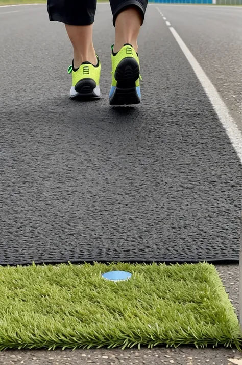 Photo vu en première personne dune femme qui fait du tapis de course 
