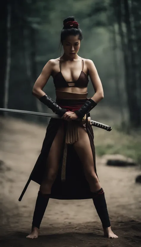 Samurai Swordsman　woman　In underwear　Full body sexy