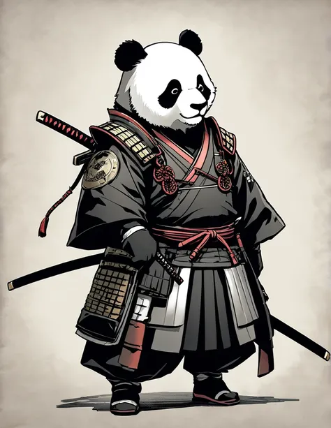 panda,Samurai,katana