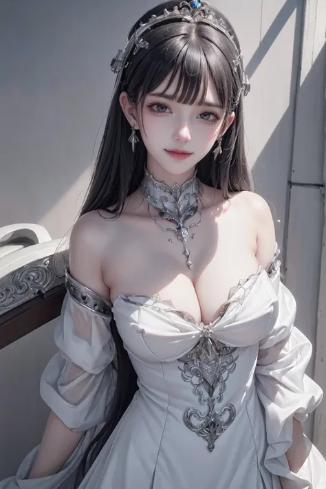 NSFW,((top quality、8k、masterpiece:1.3))Wears a silver-white mech，girl with delicate face，Highest image quality，Ultra-clear，Delicate and clear facial features，end of the world，Mechanical arm，Exquisitely detailed mechanical pattern,cyberpunk characters、numbe...