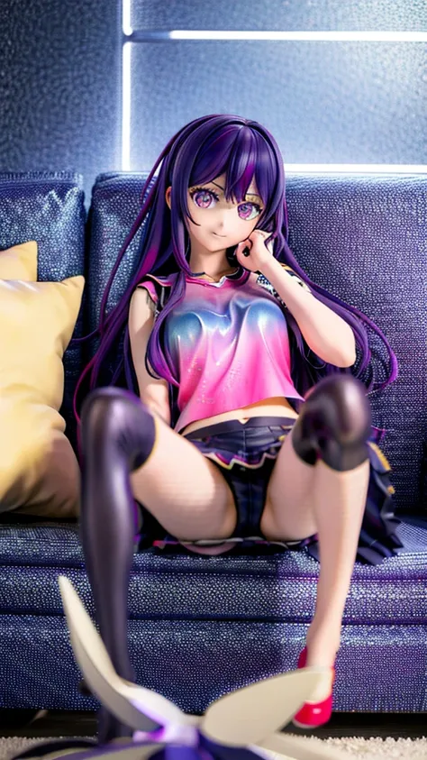 anime girl with purple hair and two other girls sitting on a couch, hololive, visual novels CG, Edgeie anime style, Kawaii realistic portrait, visual novel key visual, ; visual novel, eechi, Smooth anime CG art, DDLC, Edgee style, visual novel, Splash art ...