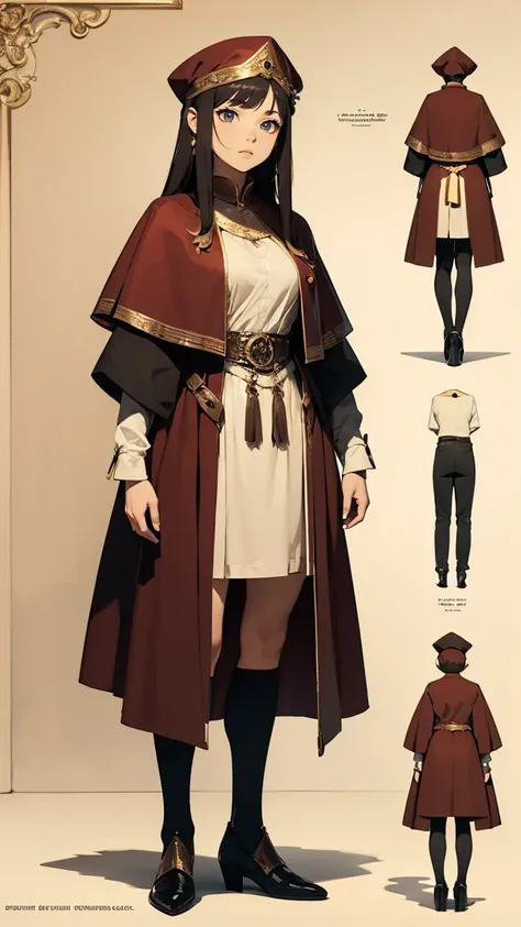 Character costume design in the Romanesque era Who is standing to show the whole body?