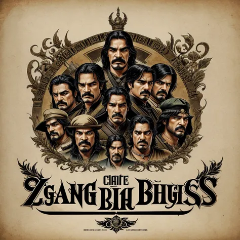 Create a logo for gangs of bihar mus include "gangs of bihar" text in it theme must be vintage 