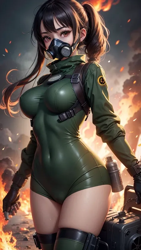 ANIME GIRL WITH GAS MASK HOT BODY