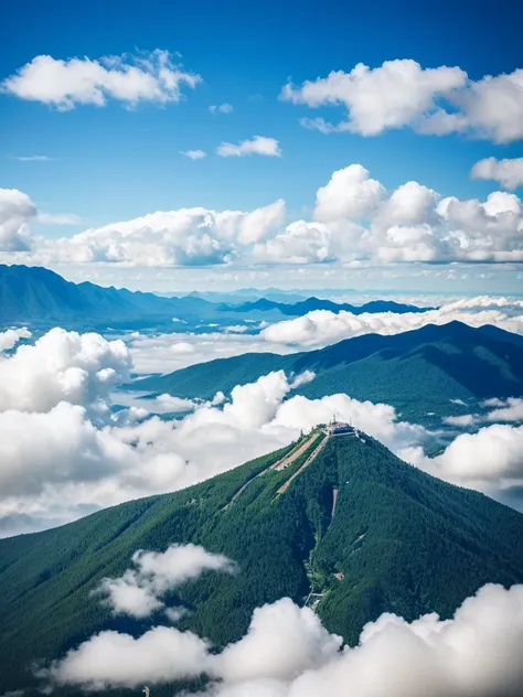 Fuji Mountain, Little clouds, (Best Composition), (masterpiece),